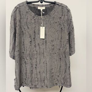 Eileen Fisher Distressed Gray Short Sleeve Top
Buckle
